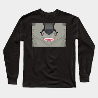 Grey Fox Face Long Sleeve T-Shirt